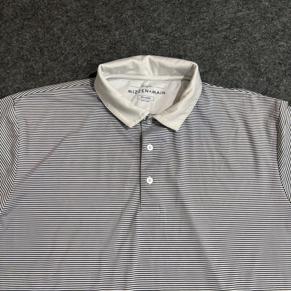 Mizzen Main Polo Shirt Mens 2XL Phil Mickelson Golf Performance Stretch Striped